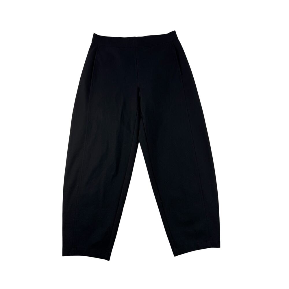 Eileen Fisher Lantern Pants M Petite PM Black Tencel Stretch Barrel Minimalist